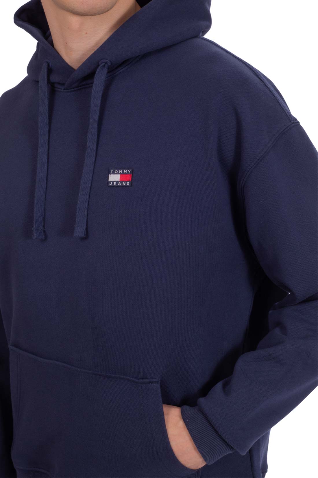 TOMMY JEANS - Men's relaxed hoodie with logo patch  - Size S-0