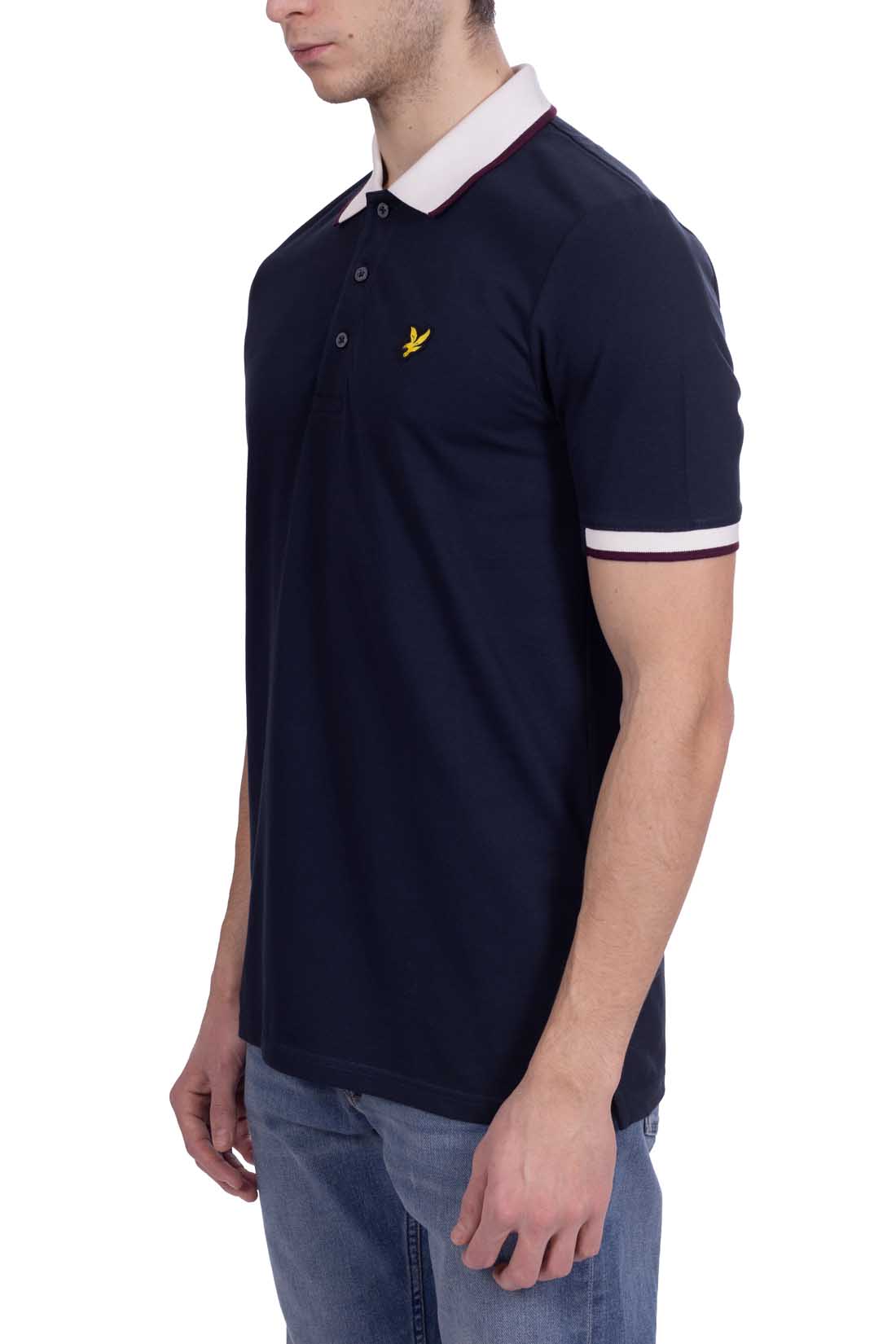 LYLE & SCOTT - Men's polo shirt with colorblock knit details-1
