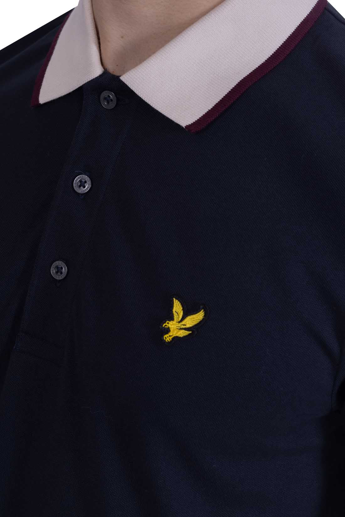 LYLE & SCOTT - Men's polo shirt with colorblock knit details-20